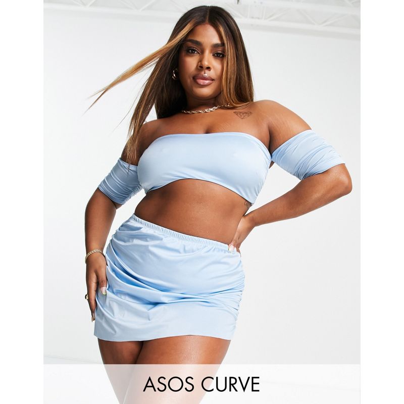 Costumi e Moda mare X5Y52 DESIGN Curve - Gonna bikini blu ghiaccio