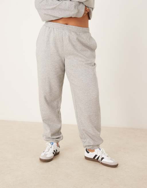 ASOS DESIGN Curve – Gråmelerade mjukisbyxor med muddar och borstad finish, 2 av 5