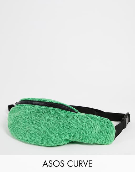 ASOS DESIGN Curve - Grøn bæltetaske i frotté 