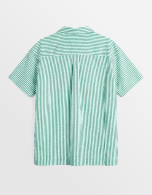 ASOS DESIGN Curve – Grön, sjalmönstrad skjortklänning i bowling-modell, 6 av 7