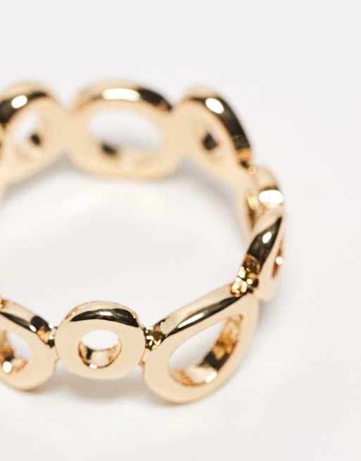 ASOS DESIGN Curve – Guldfärgad ring med cirklar, 3 av 4