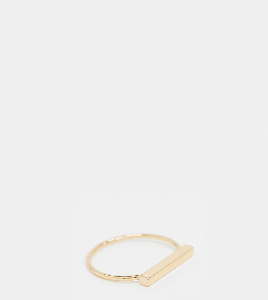ASOS DESIGN Curve – Guldfärgad ring med platt stav
