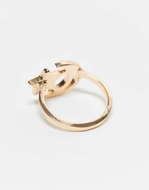 ASOS DESIGN Curve - Guldfarvet ring med stjerne- og månedesign, 3 af 3