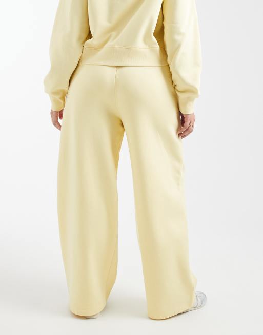 ASOS DESIGN Curve - Gule joggingbukser med brede ben og børstet inderside, 4 af 5