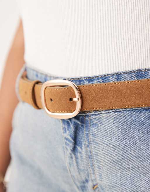 ASOS DESIGN Curve - Gyldenbrunt hofte- og taljebælte i imiteret ruskind, 3 af 3