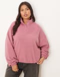 [ASOS Curve] ASOS DESIGN Curve half zip polar fleece in rose pink XL PINK