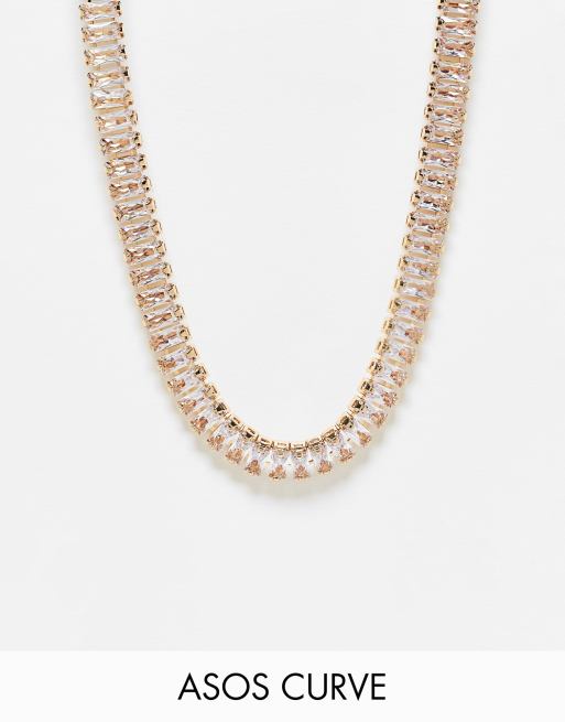 ASOS DESIGN Curve – Halsband med kubisk zirkonia-design