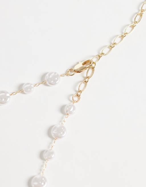 ASOS DESIGN Curve halsband med pärldetaljer i guldfärg, 3 av 4