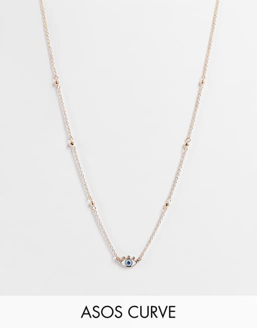 ASOS DESIGN Curve – Halskette in Gold mit Augenanhänger