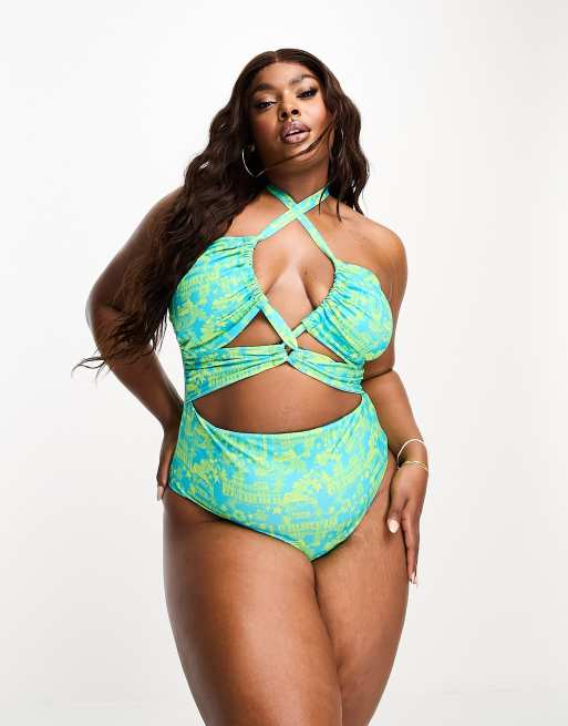 Asos plus size swim sale