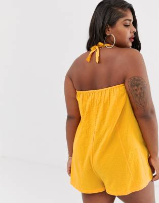 asos orange playsuit