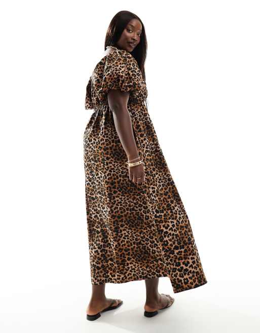 Asos curve animal print dress online