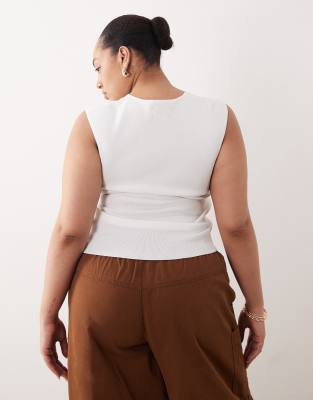 Asos Curve Asos Design Curve Hardware Structured Top In Pattern