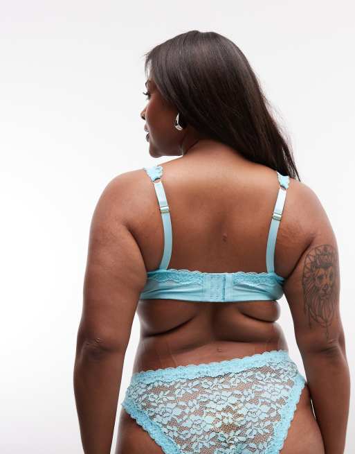 ASOS DESIGN Curve – Hazel – Bügel-BH aus Spitze in Aquablau mit Spitzenborte, 3 von 4