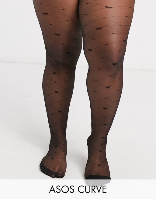 ASOS DESIGN Curve pattern tights in black