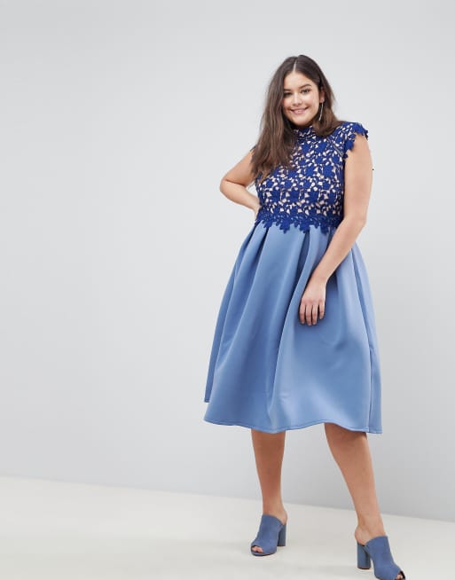 Asos design lace midi hotsell skater dress