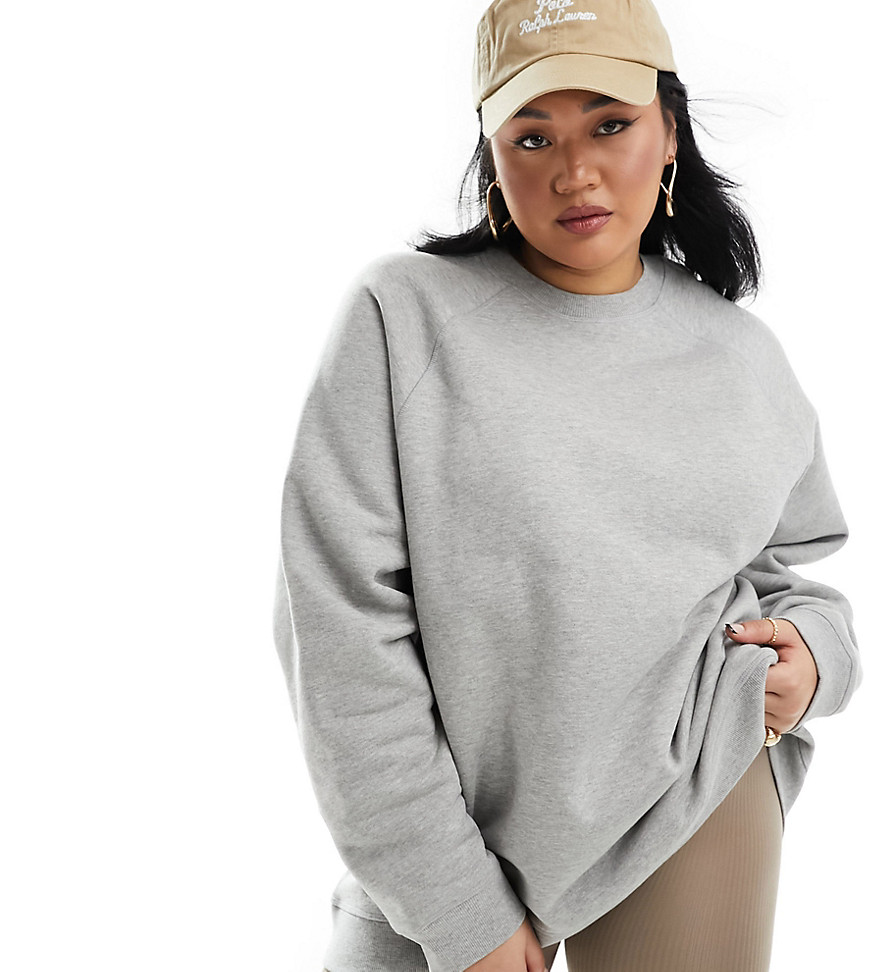 ASOS DESIGN Curve Heavy weight oversized sweatshirt in gray heather