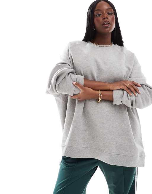 ASOS DESIGN Curve Heavy weight oversized sweatshirt in gray heather ASOS