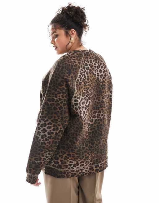 Oversized leopard sweatshirt best sale