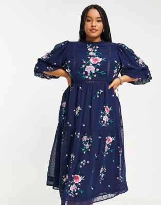 asos embroidered midi dress