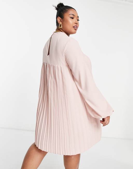 Asos pleated store trapeze mini dress