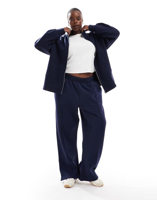 ASOS DESIGN Curve high neck zip up sweatshirt in navy | ASOS