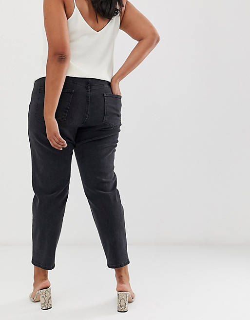 Jeans Curve high rise farleigh 'slim' mom jeans in washed black 