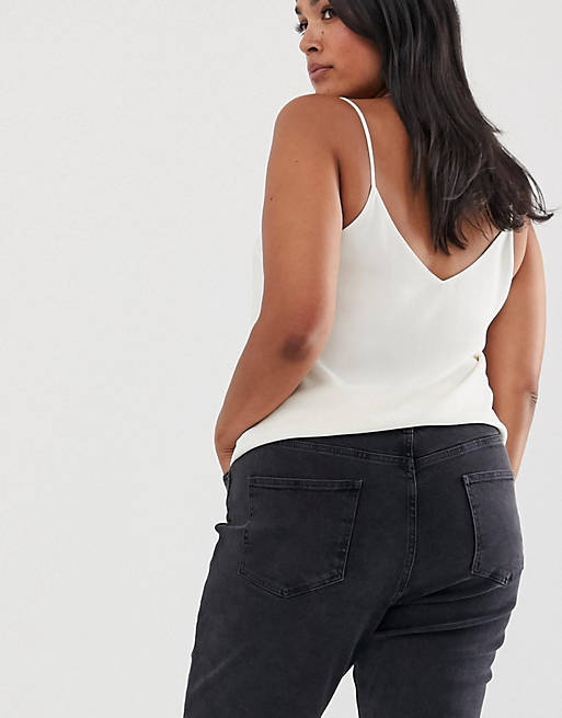 Jeans Curve high rise farleigh 'slim' mom jeans in washed black 