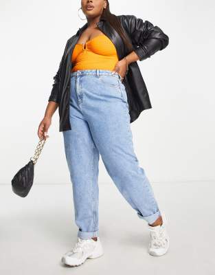 asos design high rise original mom jeans