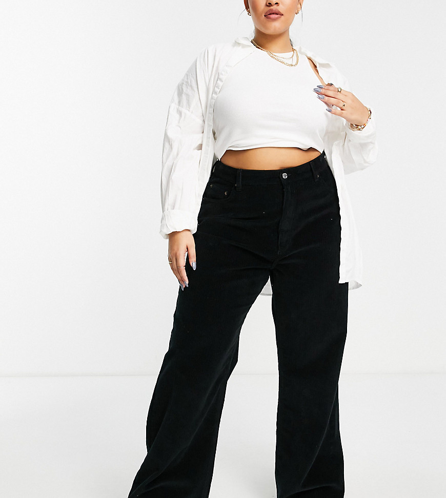 Plus-size jeans by ASOS DESIGN Add-to-bag material High rise Belt loops Five pockets Relaxed dad fit