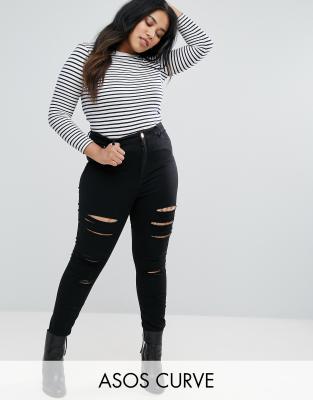 curve black jeans