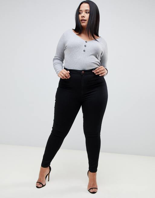 ASOS DESIGN high rise ridley jeans in black | ASOS