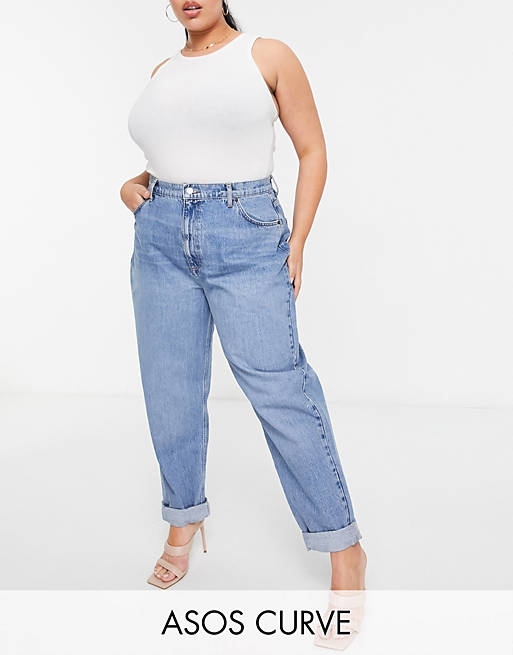  Curve high rise 'slouchy' mom jean in midwash 