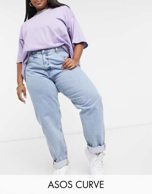 ASOS Light-wash Mom jeans tall (plus size)  Chubby girl fashion, Curvy  outfits, Curvy girl fashion