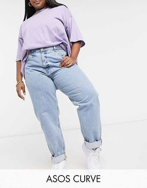 Jeans Curve high rise 'slouchy' mom jeans in lightwash 