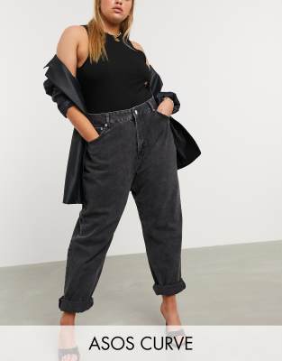 black plus size mom jeans