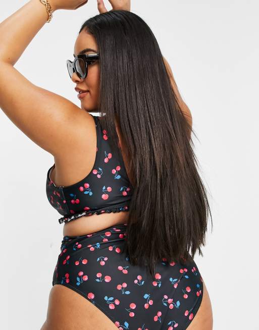 Cherry high hot sale waisted bikini