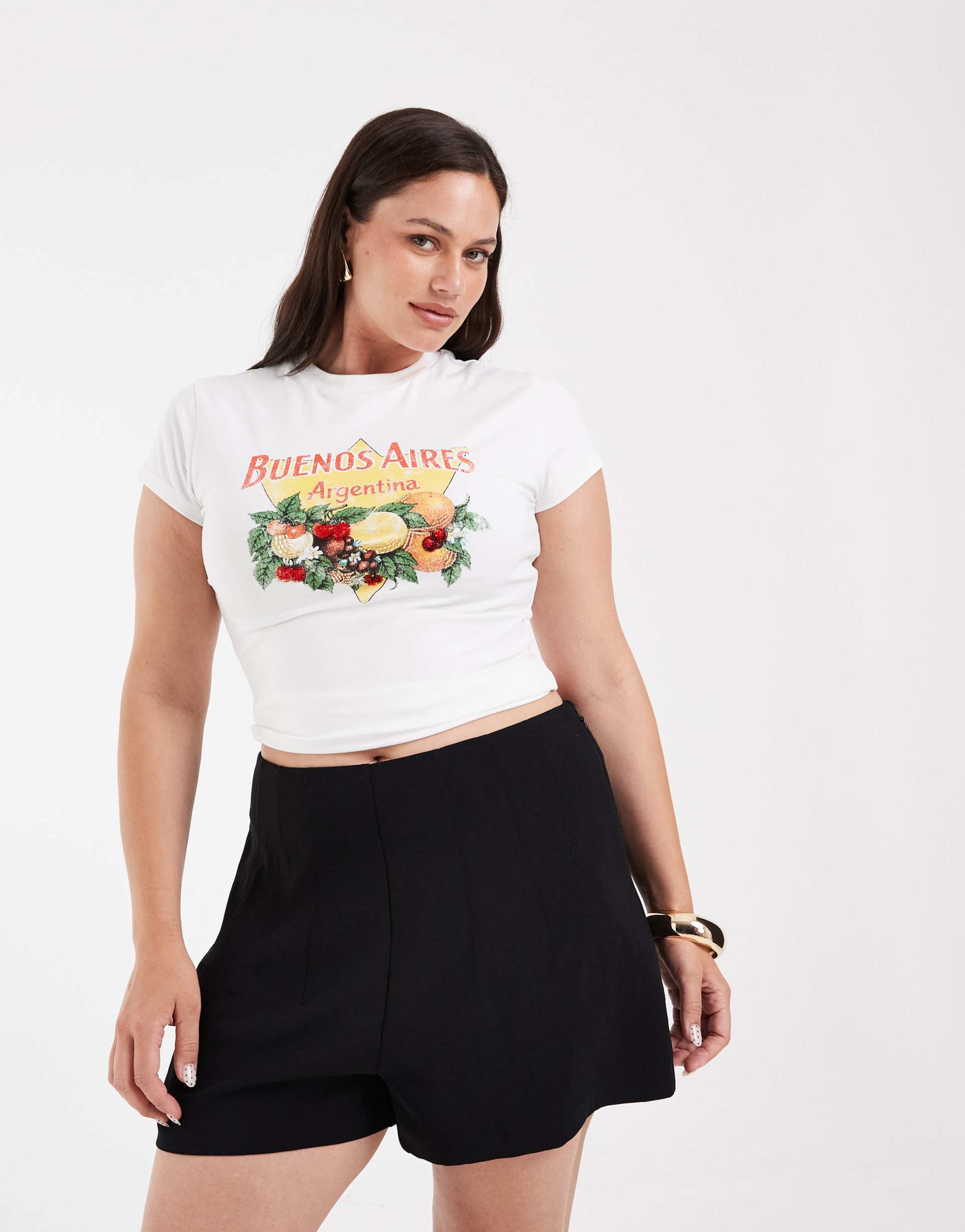 asos design curve high waist corset seam detailing shorts in black