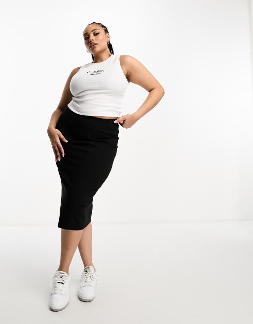 Black and white outlet skirt plus size