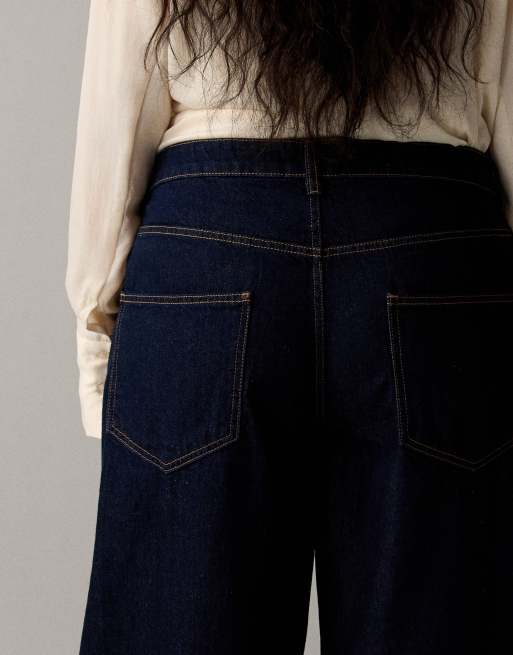 ASOS DESIGN Curve high waisted barrel leg jeans in rinse wash, 4 of 7