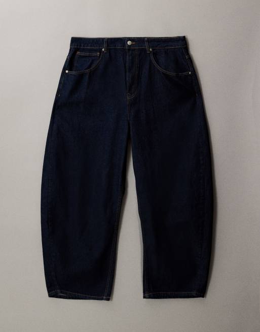 ASOS DESIGN Curve high waisted barrel leg jeans in rinse wash, 5 of 7