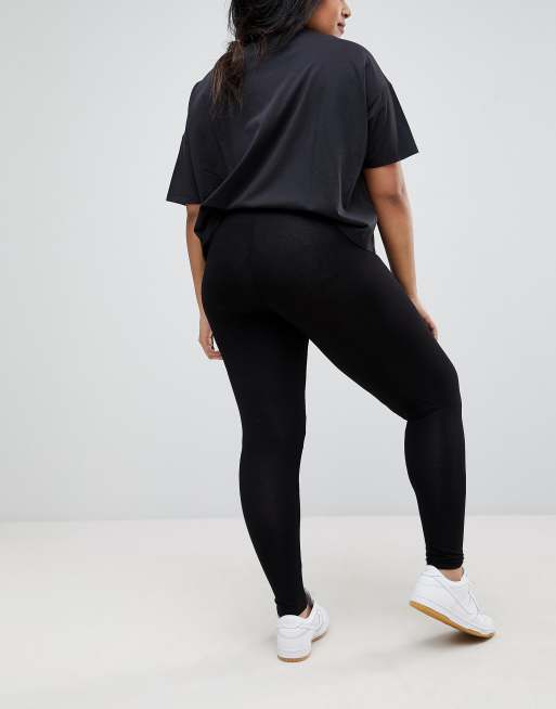 ASOS DESIGN Curve high waisted leggings in black