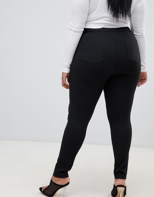 ASOS DESIGN Curve legging with high waist in black