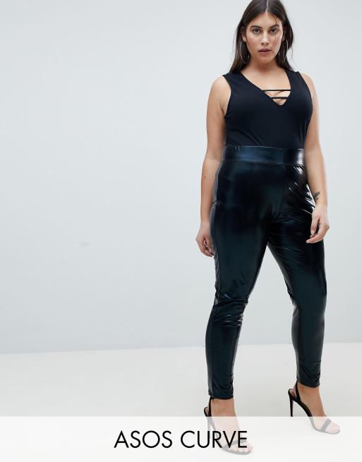 Asos High Waisted Leather Look Leggings Women's