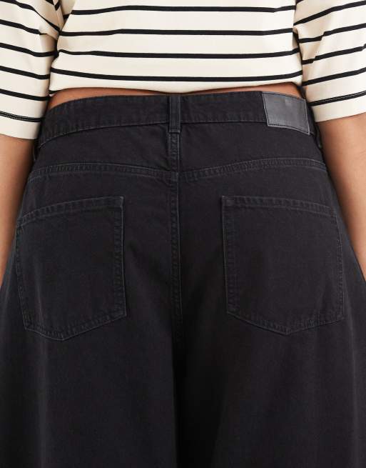 ASOS DESIGN Curve højtaljede barrel-jeans i sort, 5 af 5