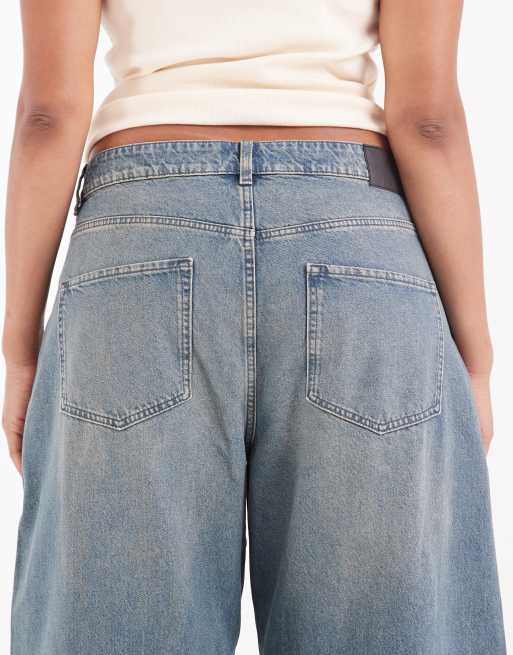 ASOS DESIGN Curve højtaljede barrel-leg jeans i vintagevask, 4 af 5