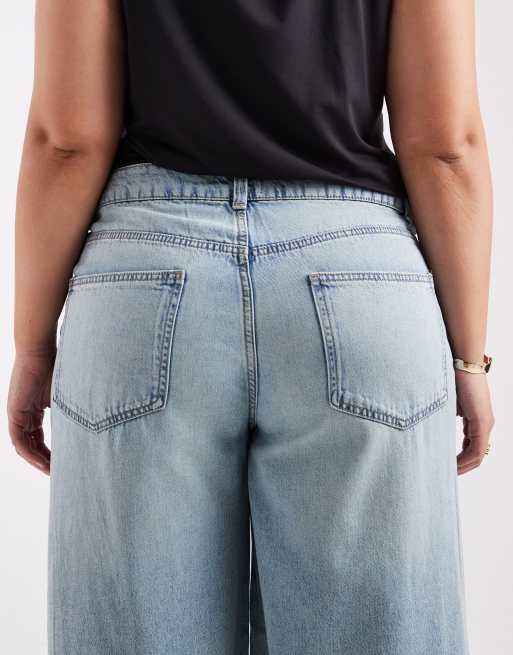 ASOS DESIGN Curve - Højtaljede jeans med brede ben i vintagevask, 4 af 5