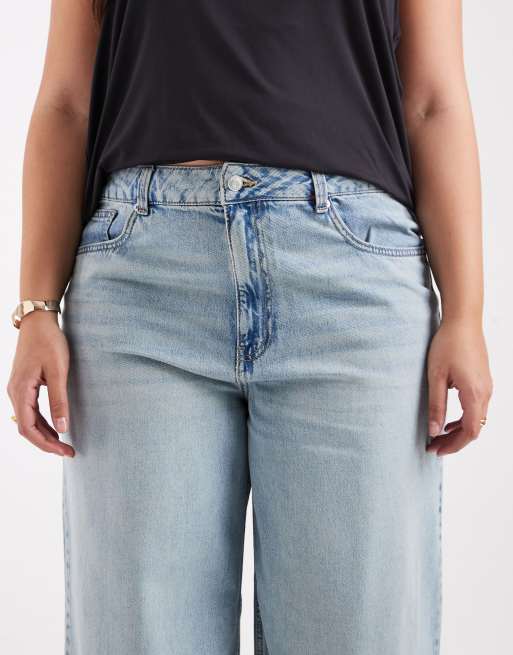 ASOS DESIGN Curve - Højtaljede jeans med brede ben i vintagevask, 5 af 5