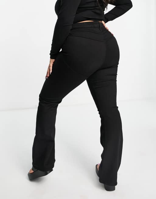 ASOS DESIGN Curve - Højtaljede 'lift and contour'-jeans med svaj i sort, 2 af 4