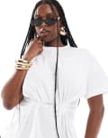 [ASOS Curve] ASOS DESIGN Curve hook and eye t-shirt in white XL White